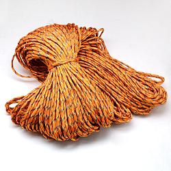 7 Inner Cores Polyester & Spandex Cord Ropes, with Patterns, for Rope Bracelets & Shoe Lace Cord Making, Orange, 4mm, about 109.36 yards(100m)/bundle, 420~500g/bundle(RCP-R006-028)