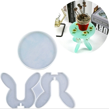 Food Grade Vase Holder Silicone Molds, Resin Casting Coaster Molds, For UV Resin, Epoxy Resin Craft Making, White, 115x8mm