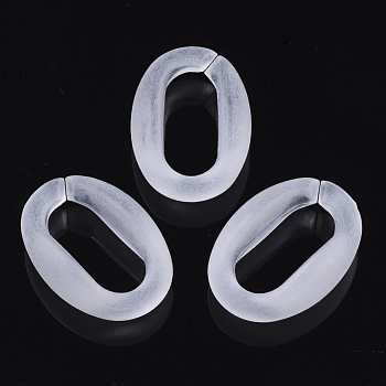 Transparent Frosted Acrylic Linking Rings, Quick Link Connectors, for Cable Chains Making, Oval, Clear, 31.5x22x6mm, Inner Diameter: 22x10.5mm, about 180pcs/500g