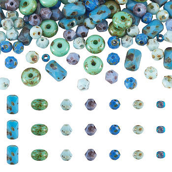 140Pcs 7 Styles Glass Seed Beads Sets, Mixed Shapes, Mixed Color, 2~7mm, Hole: 0.9~1.2mm, 20pcs/style