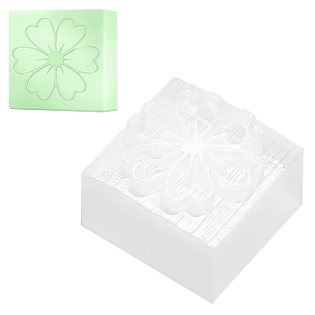 Resin Stamps, for DIY Craft Card Scrapbooking Supplies, Square, Clear, Flower Pattern, 2.7x2.65x2cm