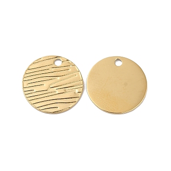 Ion Plating(IP) 304 Stainless Steel Charms, Flat Round Charm, Real 14K Gold Plated, 12x0.5mm, Hole: 1.4mm