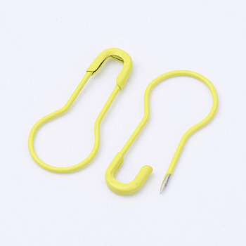 Iron Calabash Pins, Knitting Stitch Marker, Yellow, 22x10x2mm, Pin: 0.7mm