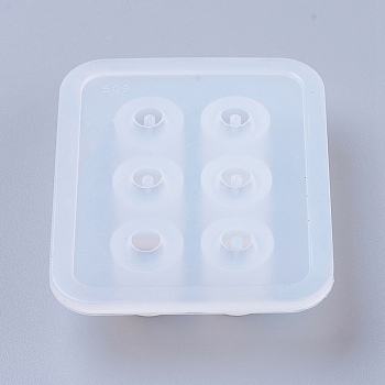 Silicone Bead Molds, Resin Casting Molds, For UV Resin, Epoxy Resin Jewelry Making, Abacus, White, 8.2x7.1x1.2cm, Hole: 2.5mm, Inner Size: 16mm