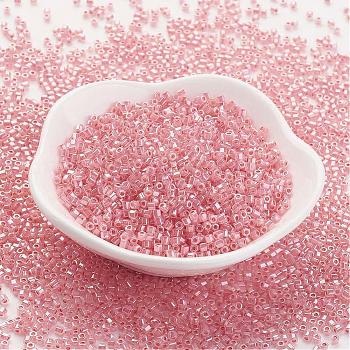 TOHO Japanese Seed Beads, 11/0 Two Cut Hexagon, Inside Colours Lustered, (911) Ceylon Impatiens Pink, 2x2mm, Hole: 0.6mm, about 44000pcs/pound