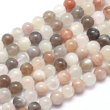 Natural Sunstone Beads Strands, Round, 6mm, Hole: 1mm, about 66pcs/strand, 15.5 inch(39.5cm)