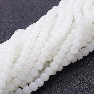 6mm White Round Glass Beads