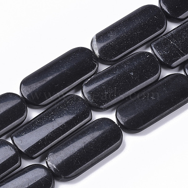 39mm Oval Black Stone Beads