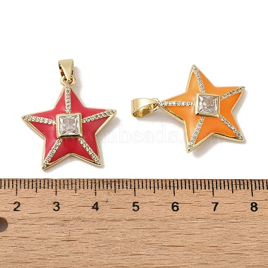 Brass Micro Pave Cubic Zirconia Pendants(KK-C058-16G)-3