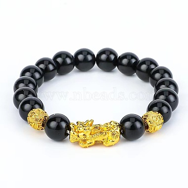 Gold Pi Xiu Obsidian Bracelets