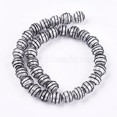 13mm Black Round Silver Foil Beads