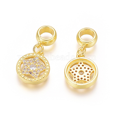 Brass Micro Pave Clear Cubic Zirconia European Dangle Charms(OPDL-L015-01G)-2