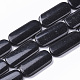 Natural Black Stone Beads Strands(G-S364-025)-1