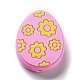 Easter Egg with Flower Silicone Beads(SIL-R014-06B)-1