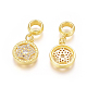 Brass Micro Pave Clear Cubic Zirconia European Dangle Charms(OPDL-L015-01G)-2