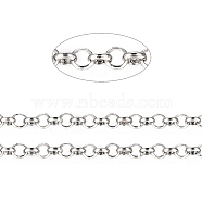 Brass Rolo Chains, Belcher Chains, Soldered, Long-Lasting Plated, with Spool, Cadmium Free & Nickel Free & Lead Free, Platinum, 3.5x1mm, about 16.4 Feet(5m)/roll(X-CHC-S008-002C-P)