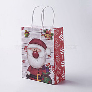 kraft Paper Bags, with Handles, Gift Bags, Shopping Bags, For Christmas Party Bags, Rectangle, Colorful, 33x26x12cm(CARB-E002-L-A05)