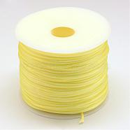 Nylon Thread, Rattail Satin Cord, Champagne Yellow, 1.0mm, about 76.55 yards(70m)/roll(NWIR-R025-1.0mm-540)