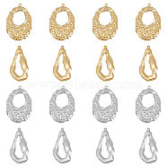 16Pcs 4 Style 304 Stainless Steel Pendants, Textured, Teardrop Charm, Golden & Stainless Steel Color, 33~36x18~22x2mm, Hole: 1.2~1.5mm, 4pcs/style(STAS-UN0049-66)