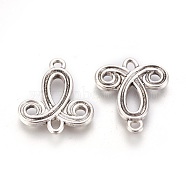 Tibetan Style Alloy Links/Connectors, Cadmium Free & Nickel Free & Lead Free, Antique Silver, 22x19x2.5mm, Hole: 2mm(LF9355Y-NF)