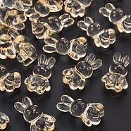 Transparent Acrylic Beads, Rabbit, Goldenrod, 24.5x14.5x11mm, Hole: 2.5mm, about 300pcs/500g(MACR-S373-81-B04)