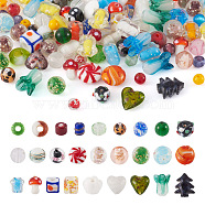 Handmade Lampwork Beads, Assorted Shapes, Mixed Color, 4~20x4~20mm, Hole: 1~2.5mm, 200pcs/box(LAMP-CD0001-02)