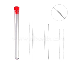 Stainless Steel Collapsible Big Eye Beading Needles, Seed Bead Needle, with Storage Tube, Red, 114~161x15mm, 7pcs/set(SENE-PW0013-02V)