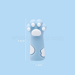 Cute Cat Paw Print Silicone Pencil Cap, Stationery Protective Cover, School Supplies, Light Sky Blue, 3.4x1.3cm(PW-WG85291-01)