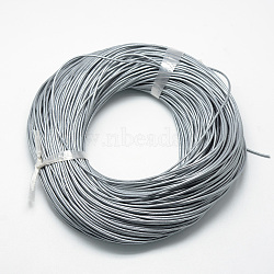 Spray Painted Cowhide Leather Cords, Gray, 1.5mm, about 100yards/bundle(300 feet/bundle)(WL-R001-1.5mm-46)
