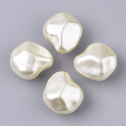 ABS Plastic Imitation Pearl Beads, Nuggets, Beige, 20x18.5x13mm, Hole: 1.2mm(X-OACR-T022-02B)