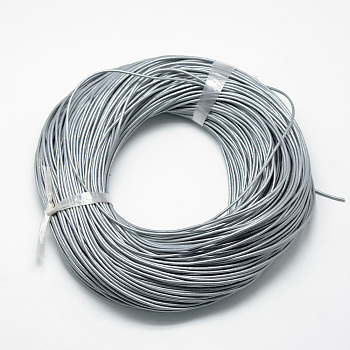Spray Painted Cowhide Leather Cords, Gray, 1.5mm, about 100yards/bundle(300 feet/bundle)
