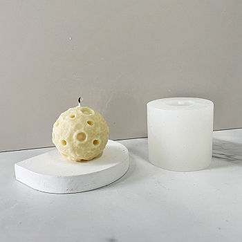 DIY Candle Making Silicone Molds, Resin Casting Molds, Moon, White, 5.5x5.2cm