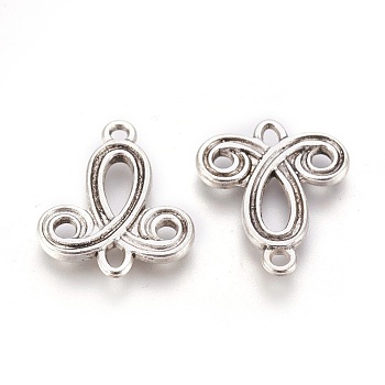 Tibetan Style Alloy Links/Connectors, Cadmium Free & Nickel Free & Lead Free, Antique Silver, 22x19x2.5mm, Hole: 2mm