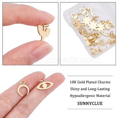 SUNNYCLUE 20Pcs 5 Styles Brass Pendants(KK-SC0001-99G)-3