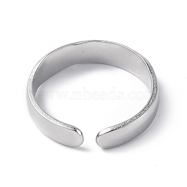 304 Stainless Steel Crescent Moon Open Cuff Ring for Women(X-RJEW-C046-01P)-3