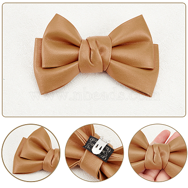 Leather Bowknot Shoe Decorations(AJEW-WH0323-23D)-4