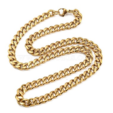 Vacuum Plating 201 Stainless Steel Curb Chain Necklaces(NJEW-Q336-11A-G)-5