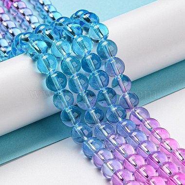 Dyed & Heated Synthetic Quartz Beads Strands(G-P502-01B-02)-2
