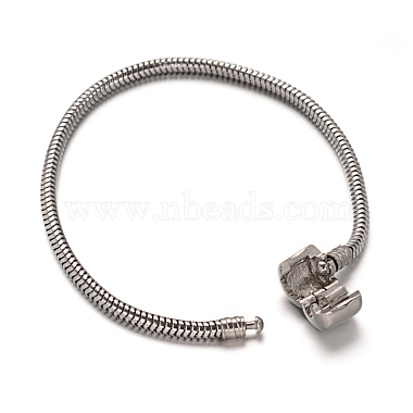 304 Stainless Steel European Style Round Snake Chains Bracelet Making(MAK-L003-07)-2
