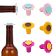 6Pcs 3 Colors Silicone Wine Bottle Stoppers(AJEW-BC0006-68)-1