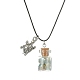 Glass Bottle & Alloy Tortoise Pendant Necklace(NJEW-FZ00015)-6