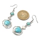 3 paire 3 style 304 boucles d'oreilles pendantes en acier inoxydable avec perles synthétiques turquoise pour femme(EJEW-JE05380)-3