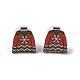 Christmas Wood Stud Steel Needle Earrings(EJEW-U016-03P-02)-2