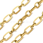 304 Stainless Steel Cable Chains, Unwelded, with Spool, Ion Plating(IP), Golden, 9.5x5x1mm(CHS-C018-09G)