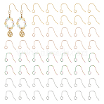 56Pcs 4 Colors 304 Stainless Steel Earring Hooks, Ear Wire with Horizontal Loop, Mixed Color, 20 Gauge, 24x29x1mm, Hole: 5mm, Pin: 0.8mm, 14pcs/color(STAS-UN0054-21)