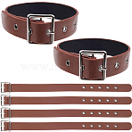 Imitation Leather Shirt Sleeve Holders, with Zinc Alloy Buckle, Adjustable Armband, Coconut Brown, 402x26x1.5mm(BJEW-WH0020-68E)