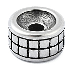 304 Stainless Steel Beads, Column, Antique Silver, 8x4mm, Hole: 2mm(STAS-H219-08AS)