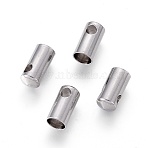 Tarnish Resistant 304 Stainless Steel Cord Ends, End Caps, Column, Stainless Steel Color, 9.5x4.5mm, Hole: 2mm, Inner Diameter: 4mm(STAS-F232-01G-P)