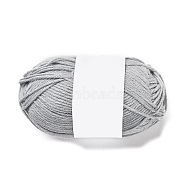 Milk Cotton Knitting Acrylic Fiber Yarn, 4-Ply Crochet Yarn, Punch Needle Yarn, Silver, 2mm(YCOR-NH0001-01G)