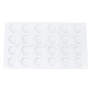 Food Grade Silicone Molds, Baking Molds, for DIY Chocolate, Candy, Biscuits, UV Resin & Epoxy Resin Jewelry Making, White, 29.5x17x0.6cm, Inner Diameter: 3.4cm(DIY-WH0214-77)